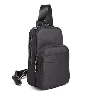 NWT ALFANI Backpack Mens Black Sling Bag Adjustable